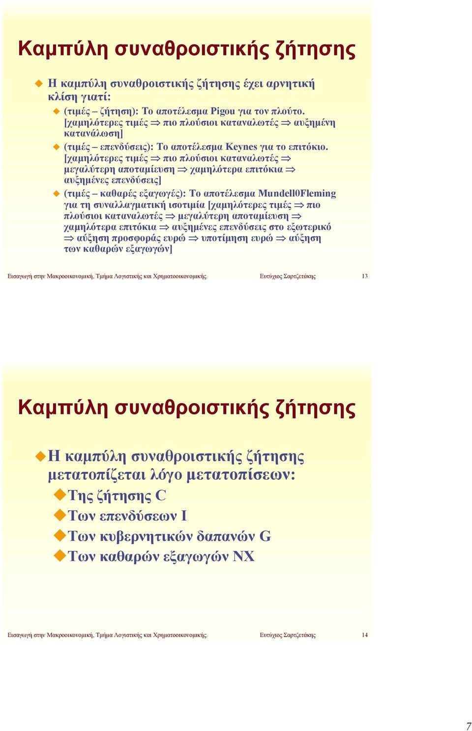 [χαμηλότερες τιμές πιο πλούσιοι καταναλωτές μεγαλύτερη αποταμίευση χαμηλότερα επιτόκια αυξημένες επενδύσεις] (τιμές καθαρές εξαγωγές): Το αποτέλεσμα MundellFleming για τη συναλλαγματική ισοτιμία