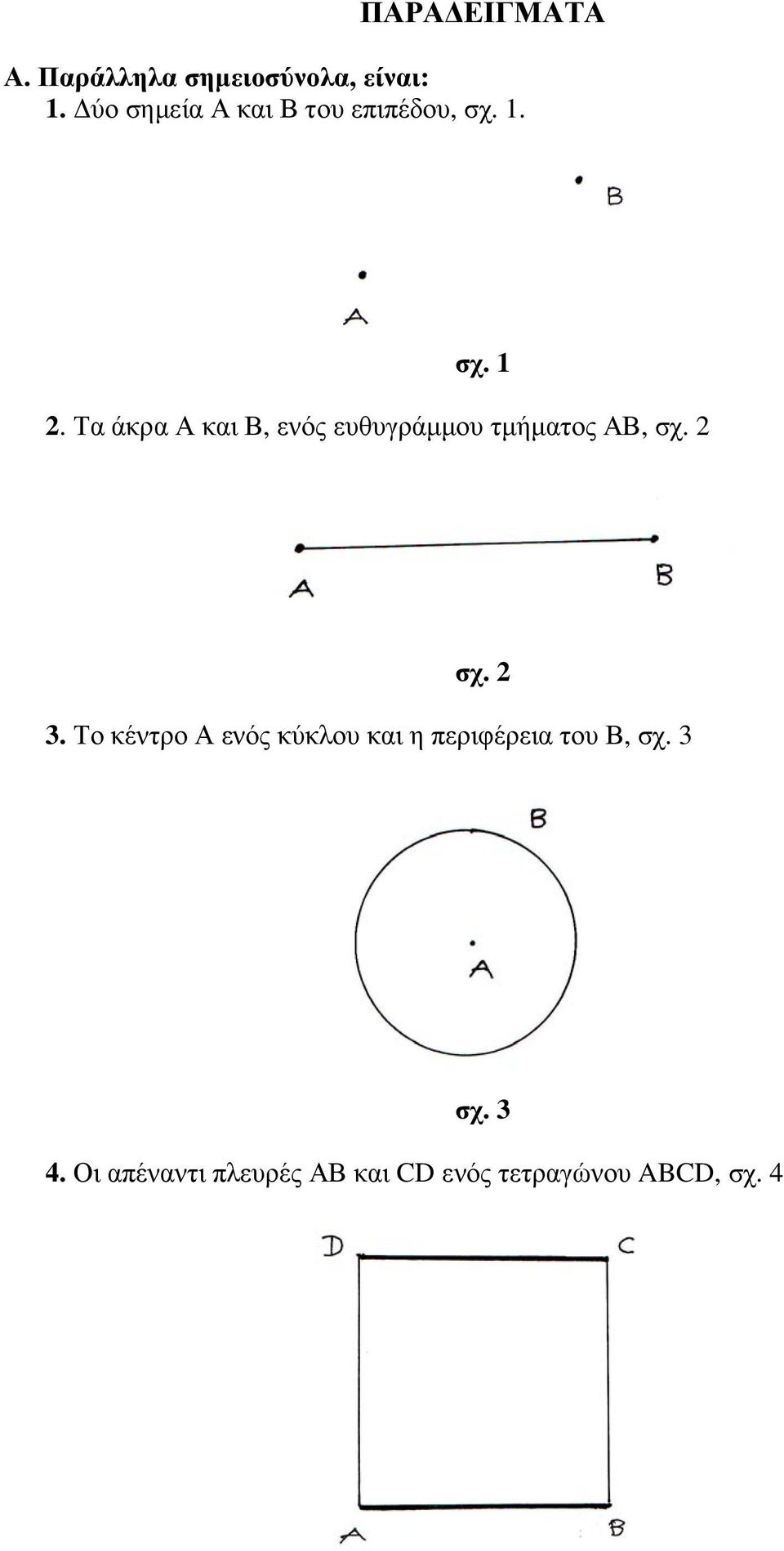 Τα άκρα Α και Β, ενός ευθυγράμμου τμήματος ΑΒ, σχ. 2 σχ. 2 3.