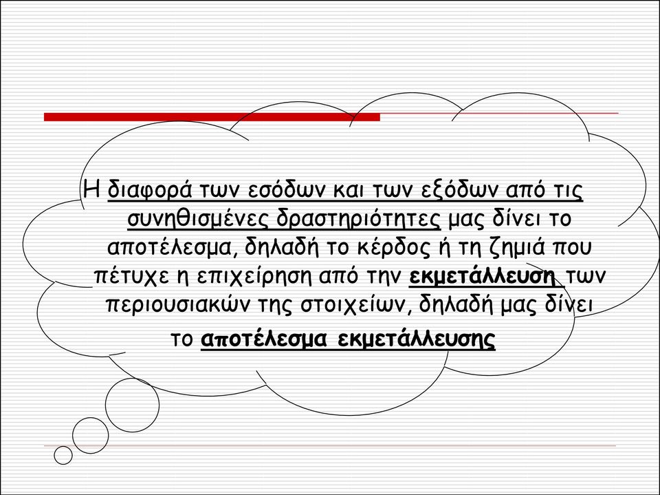 ζημιά που πέτυχε η επιχείρηση από την εκμετάλλευση των