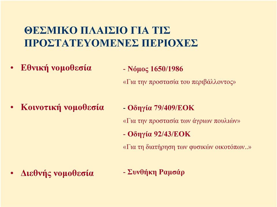 Οδηγία 79/409/ΕΟΚ «Για την προστασία των άγριων πουλιών» - Οδηγία