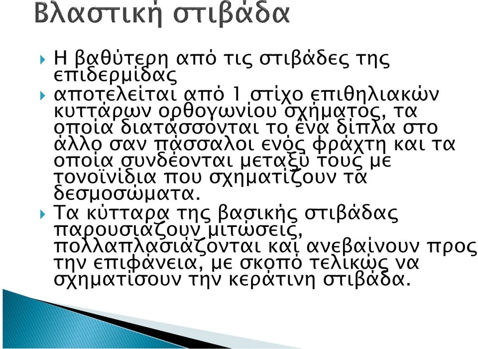 µεταξύ του µε τονο νίδια που σχηµατίζουν τα δεσµοσώµατα.