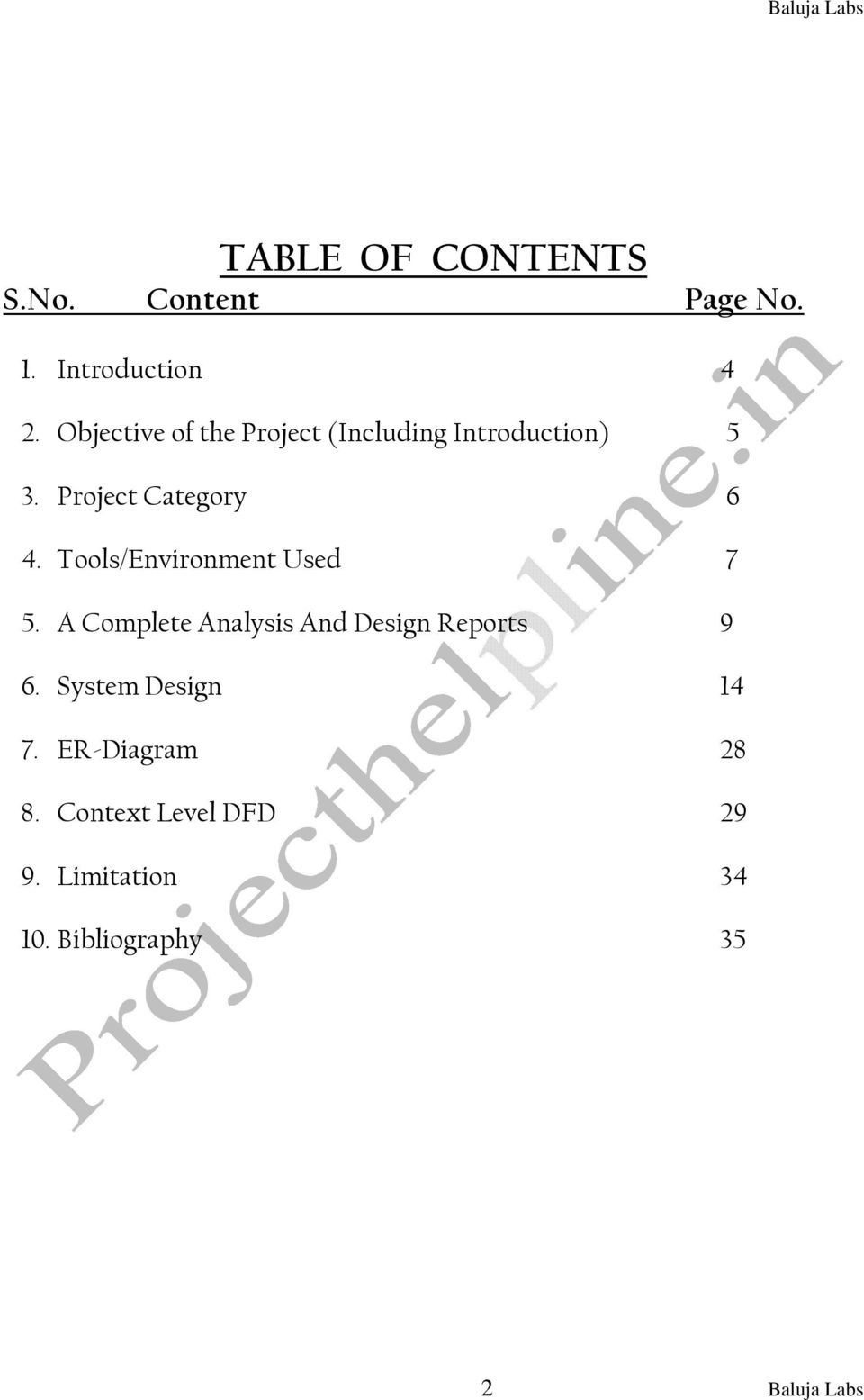 Tools/Environment Used 7 5. A Complete Analysis And Design Reports 9 6.