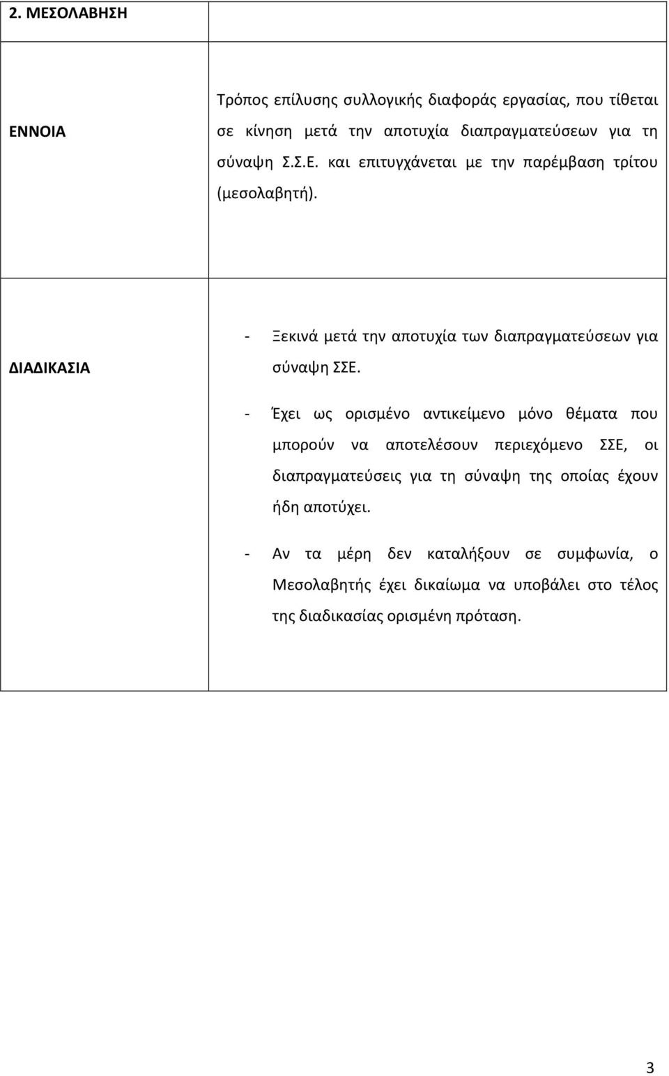 Ξεκινά μετά την αποτυχία των διαπραγματεύσεων για ΔΙΑΔΙΚΑΣΙΑ σύναψη ΣΣΕ.