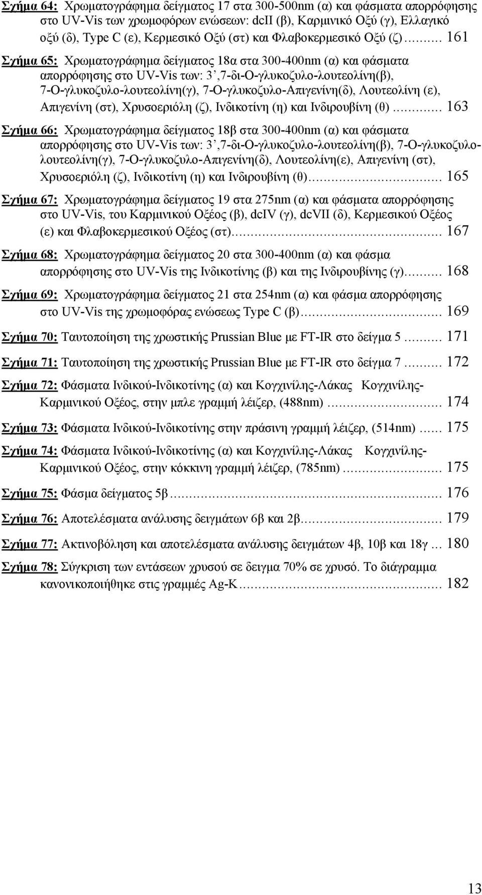 .. 161 Σχήμα 65: Χρωματογράφημα δείγματος 18α στα 3-4nm (α) και φάσματα απορρόφησης στο UV-Vis των: 3,7-δι-O-γλυκοζυλο-λουτεολίνη(β), 7-O-γλυκοζυλο-λουτεολίνη(γ), 7-O-γλυκοζυλο-Απιγενίνη(δ),