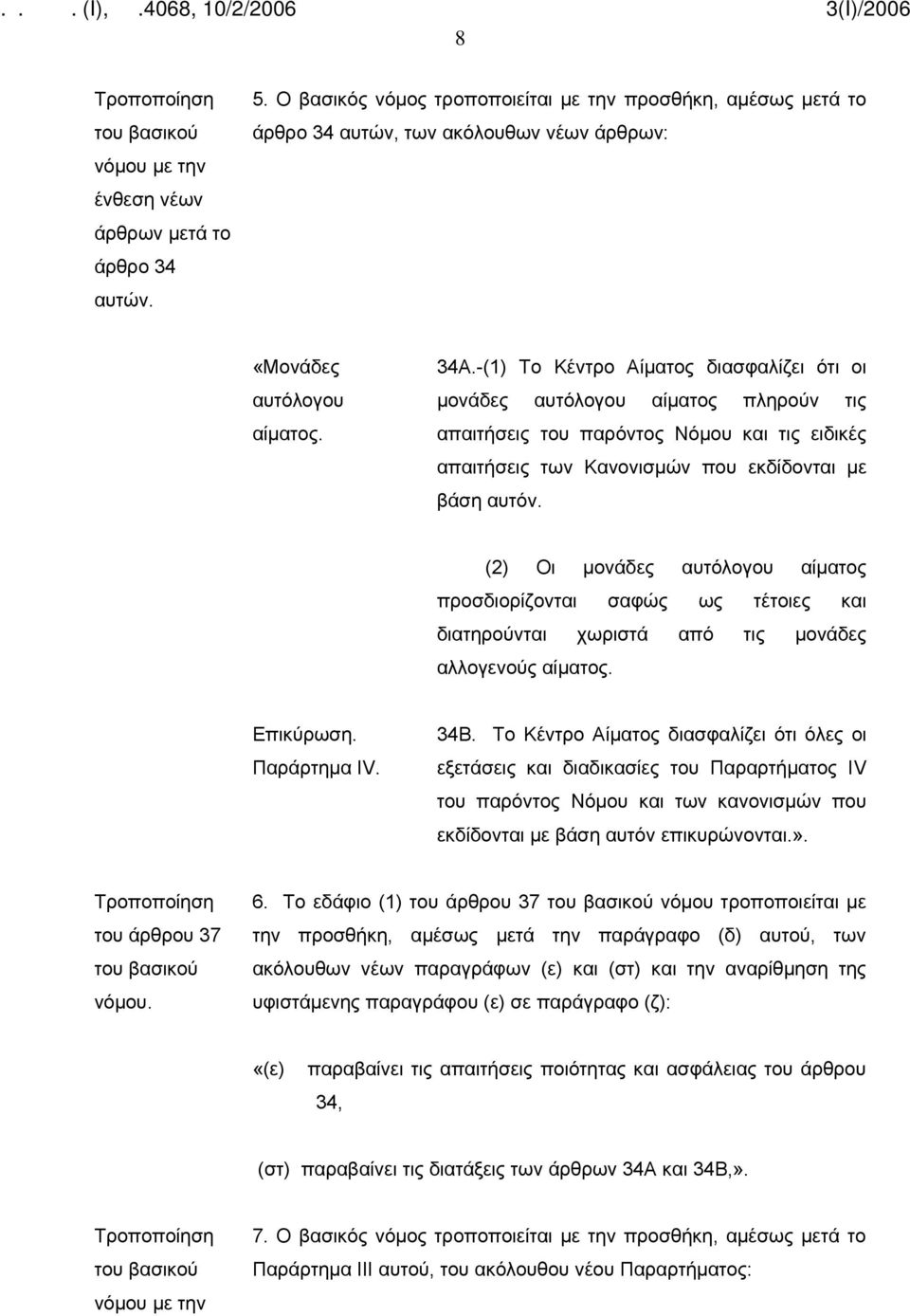 -(1) Το Κέντρο Αίματος διασφαλίζει ότι οι μονάδες αυτόλογου αίματος πληρούν τις απαιτήσεις του παρόντος Νόμου και τις ειδικές απαιτήσεις των Κανονισμών που εκδίδονται με βάση αυτόν.