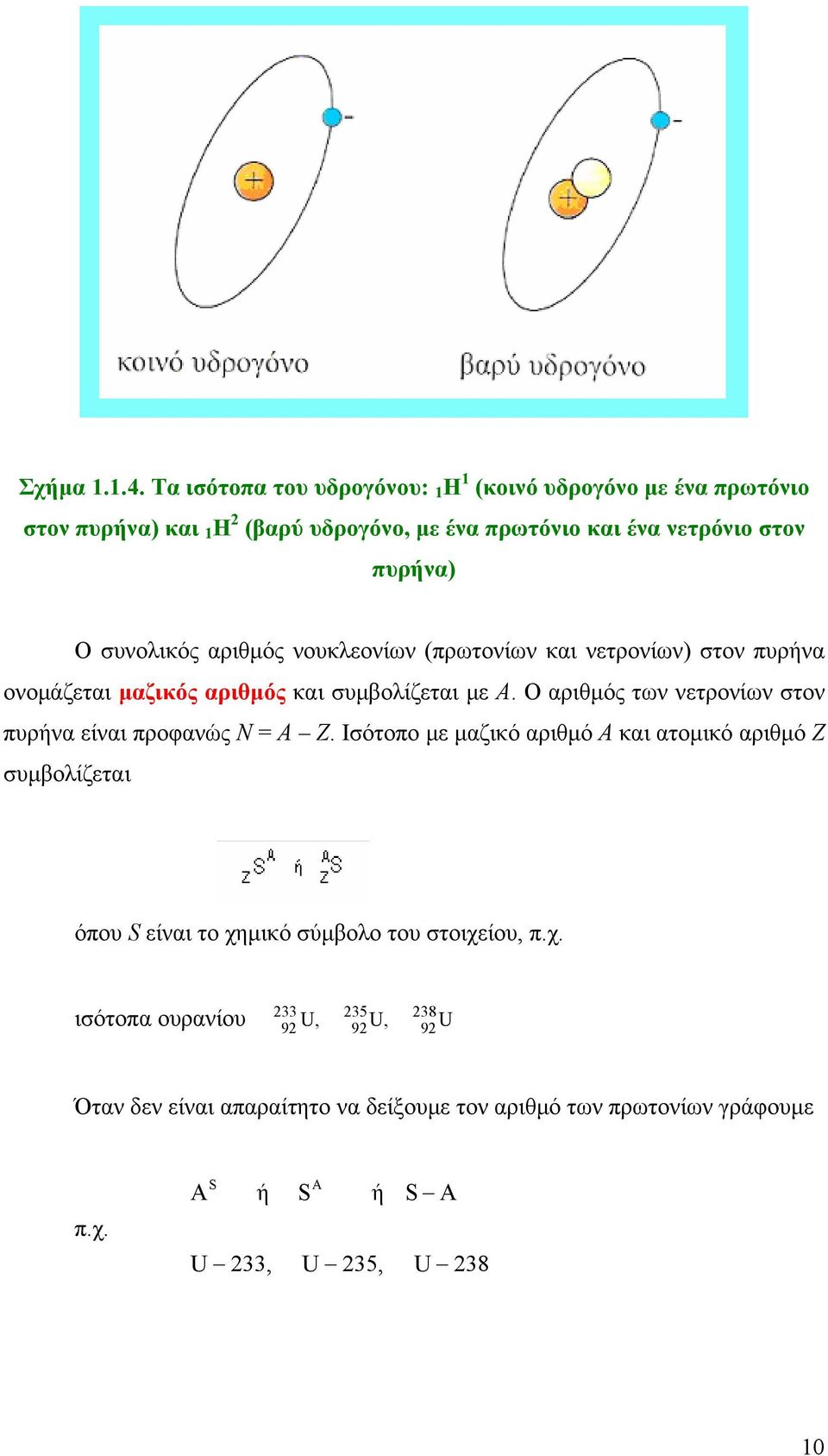 συνολικός αριθμός νουκλεονίων (πρωτονίων και νετρονίων) στον πυρήνα ονομάζεται μαζικός αριθμός και συμβολίζεται με Α.