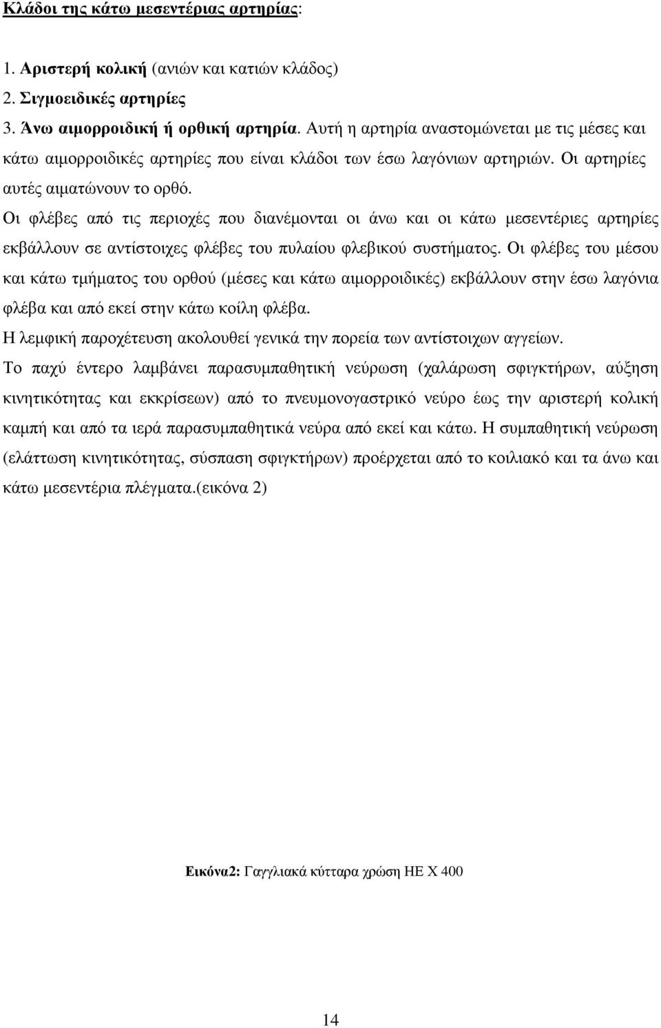 Οι φλέβες από τις περιοχές που διανέµονται οι άνω και οι κάτω µεσεντέριες αρτηρίες εκβάλλουν σε αντίστοιχες φλέβες του πυλαίου φλεβικού συστήµατος.