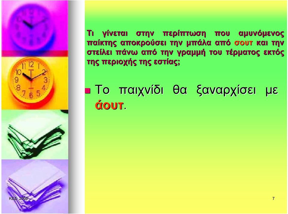 πάνω από την γραμμή τέρματος εκτός της περιοχής