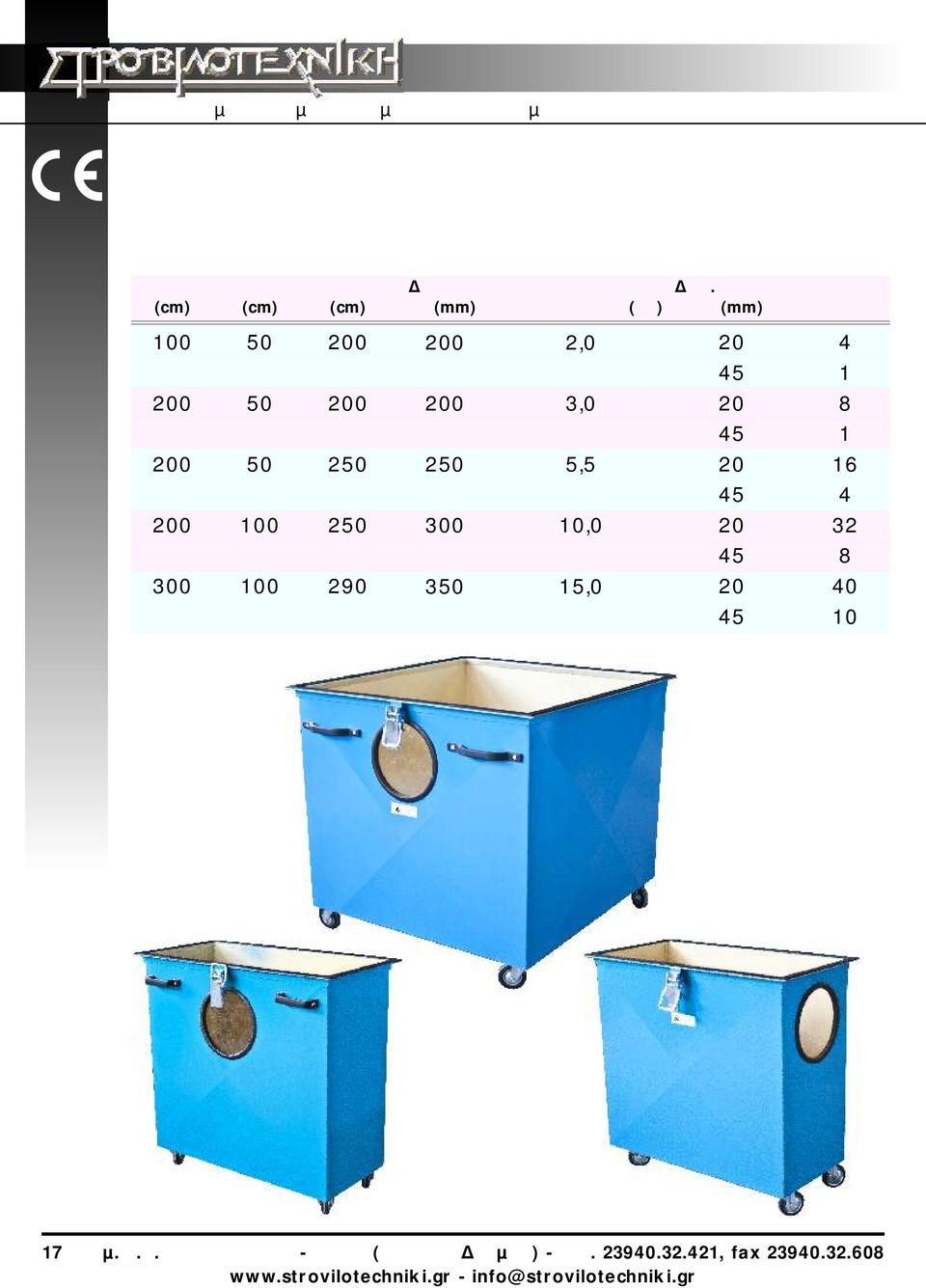 (mm) 250 300 350 ΙΣΧΥΣ ΑΠΟΡΡΟΦΗΣΗΣ (ΗΡ) 2,0 3,0 5,5 10,0