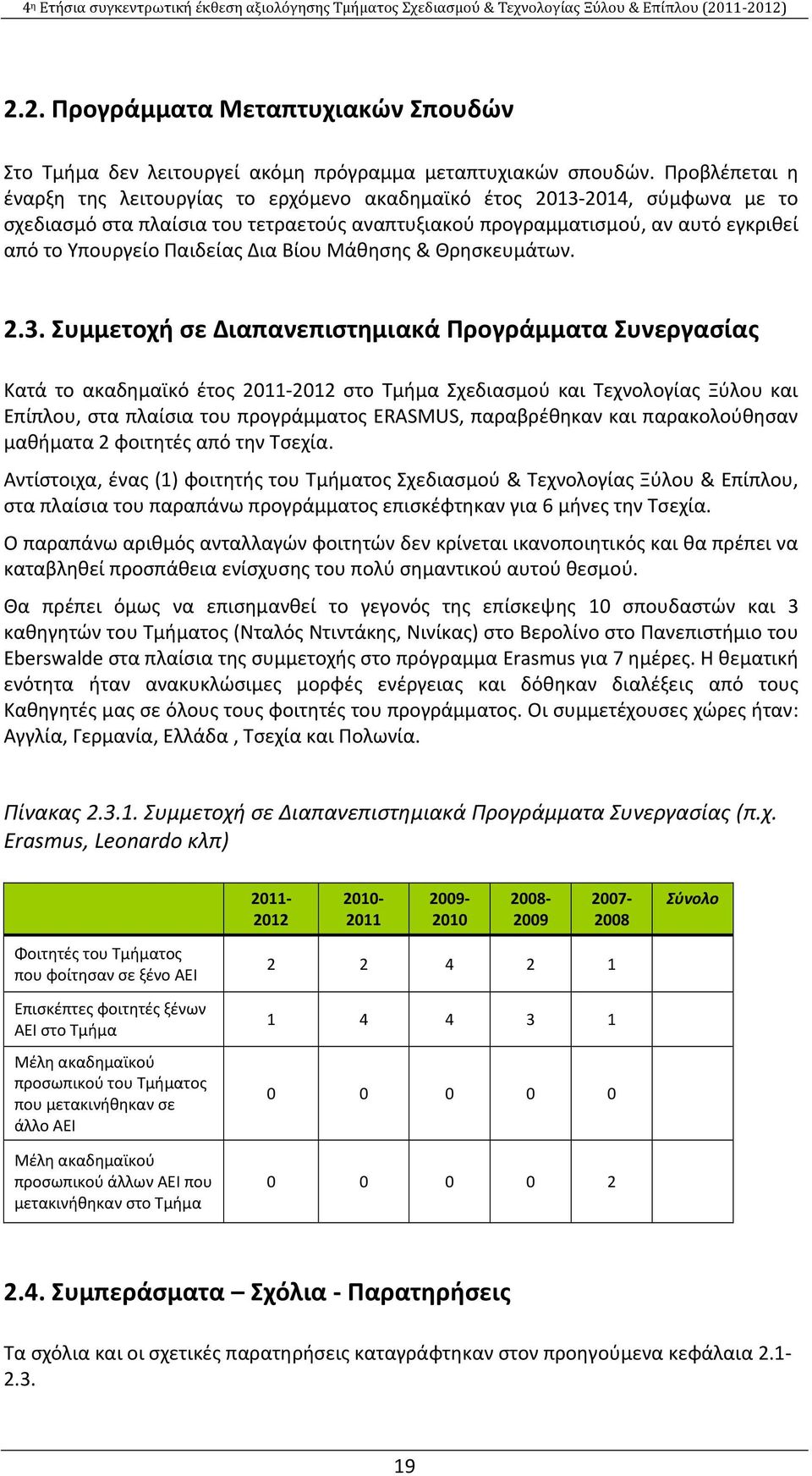 Δια Βίου Μάθησης & Θρησκευμάτων. 2.3.
