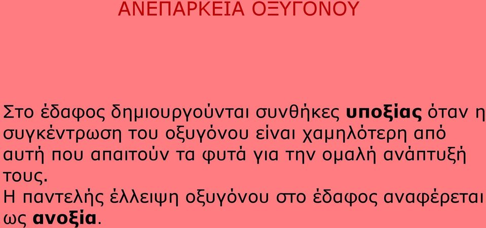 από αυτή που απαιτούν τα φυτά για την ομαλή ανάπτυξή τους.