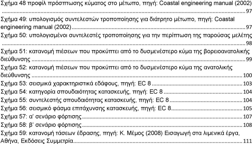 .. 99 Σχήμα 52: κατανομή πιέσεων που προκύπτει από το δυσμενέστερο κύμα της ανατολικής διεύθυνσης... 100 Σχήμα 53: σεισμικά χαρακτηριστικά εδάφους, πηγή: EC 8.