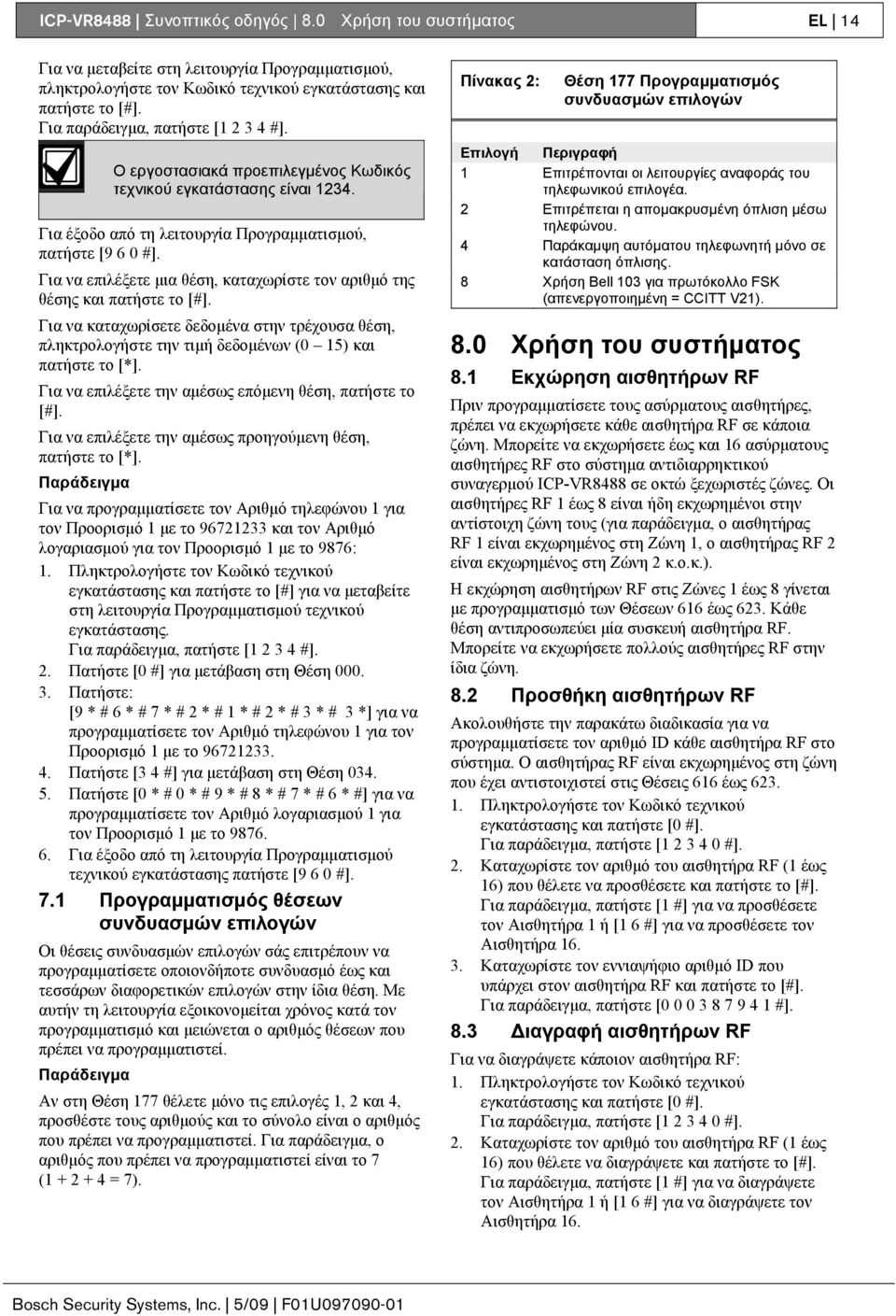 Για να επιλέξετε μια θέση, καταχωρίστε τον αριθμό της θέσης και πατήστε το [#]. Για να καταχωρίσετε δεδομένα στην τρέχουσα θέση, πληκτρολογήστε την τιμή δεδομένων (0 15) και πατήστε το [*].