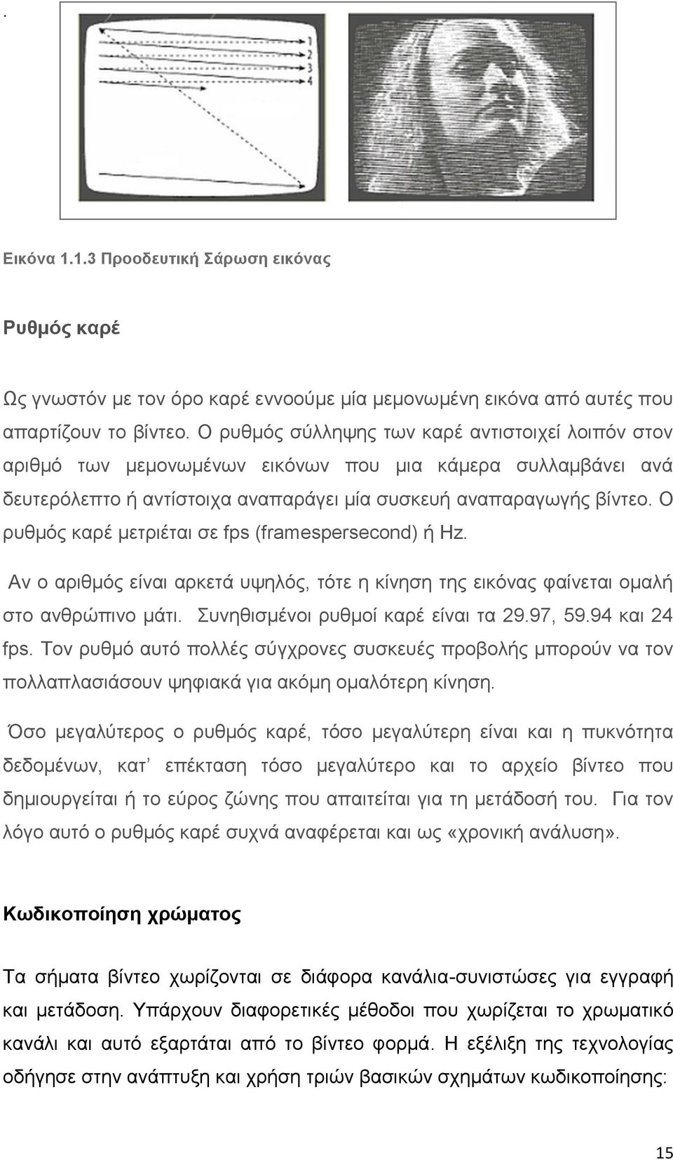 Ο ρυθμός καρέ μετριέται σε fps (framespersecond) ή Hz. Αν ο αριθμός είναι αρκετά υψηλός, τότε η κίνηση της εικόνας φαίνεται ομαλή στο ανθρώπινο μάτι. Συνηθισμένοι ρυθμοί καρέ είναι τα 29.97, 59.