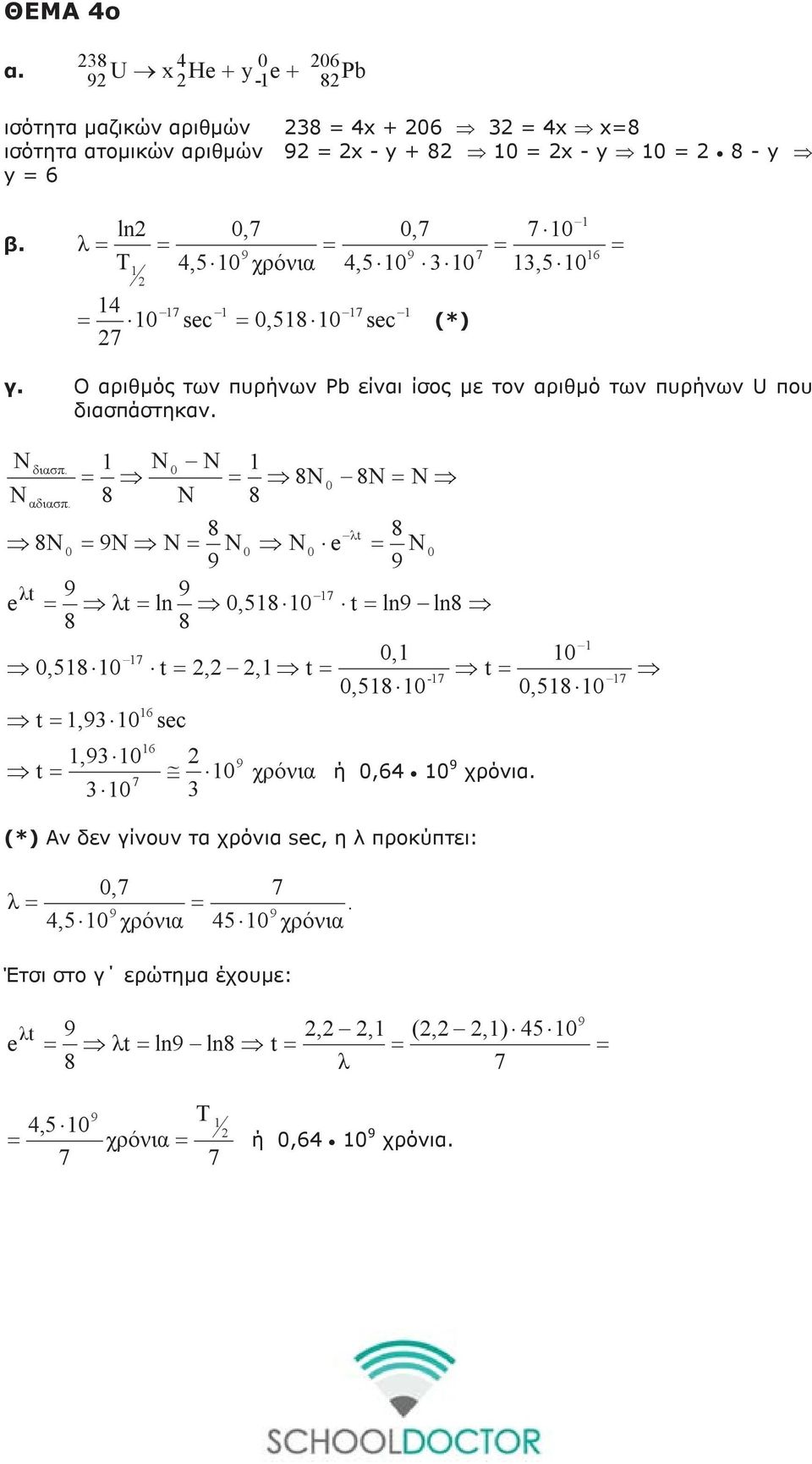 Ν 0 Ν = = 8Ν 0 8Ν = Ν Ν αδιασπ.