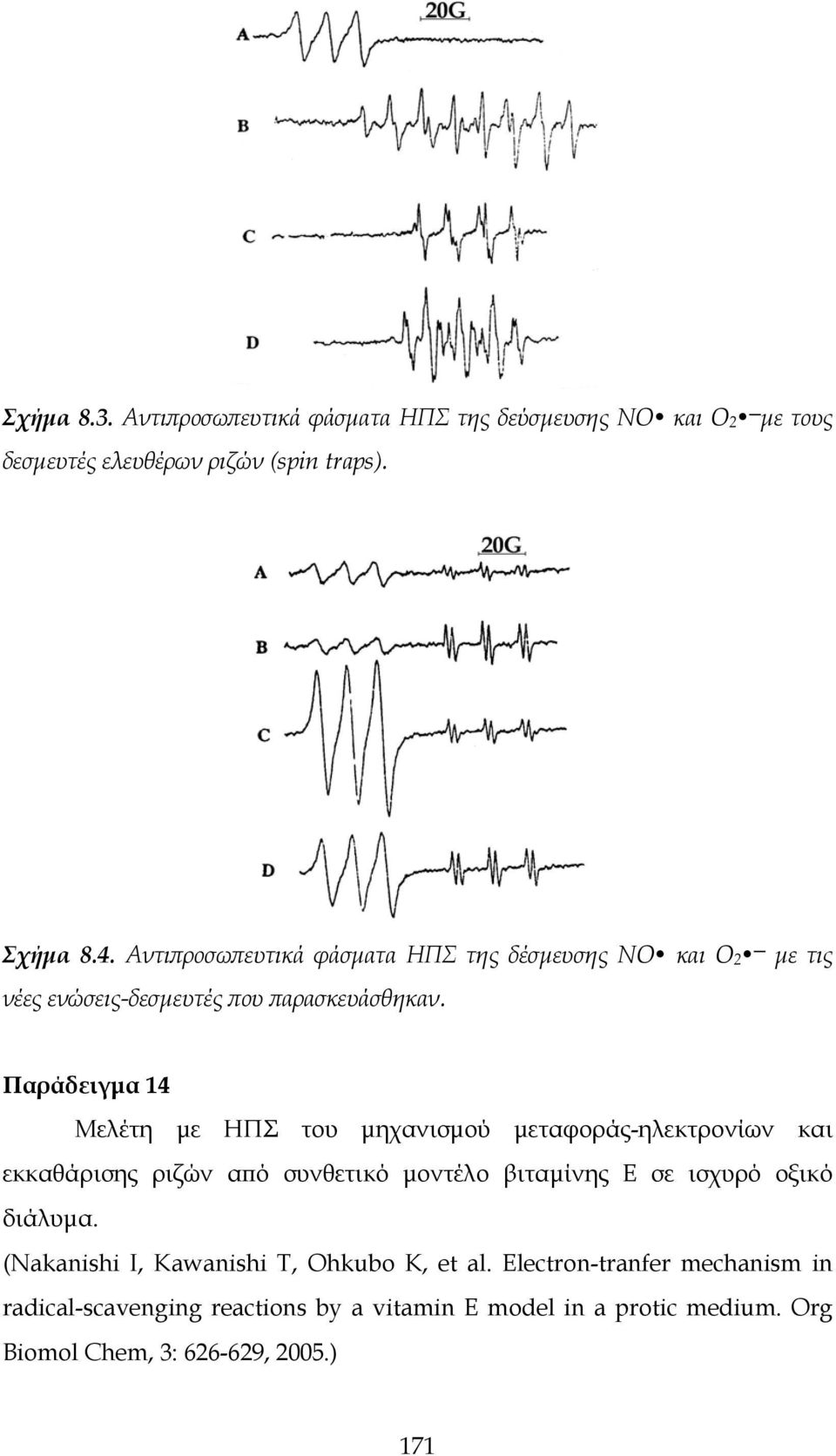 Παράδειγμα 14 Μελέτη με ΗΠΣ του μηχανισμού μεταφοράς-ηλεκτρονίων και εκκαθάρισης ριζών από συνθετικό μοντέλο βιταμίνης Ε σε ισχυρό οξικό