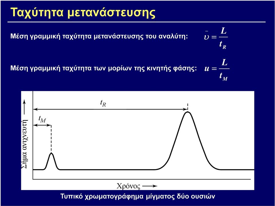 γραµµική ταχύτητα των µορίων της κινητής