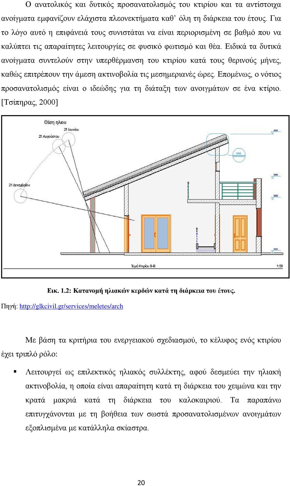 Ειδικά τα δυτικά ανοίγματα συντελούν στην υπερθέρμανση του κτιρίου κατά τους θερινούς μήνες, καθώς επιτρέπουν την άμεση ακτινοβολία τις μεσημεριανές ώρες.