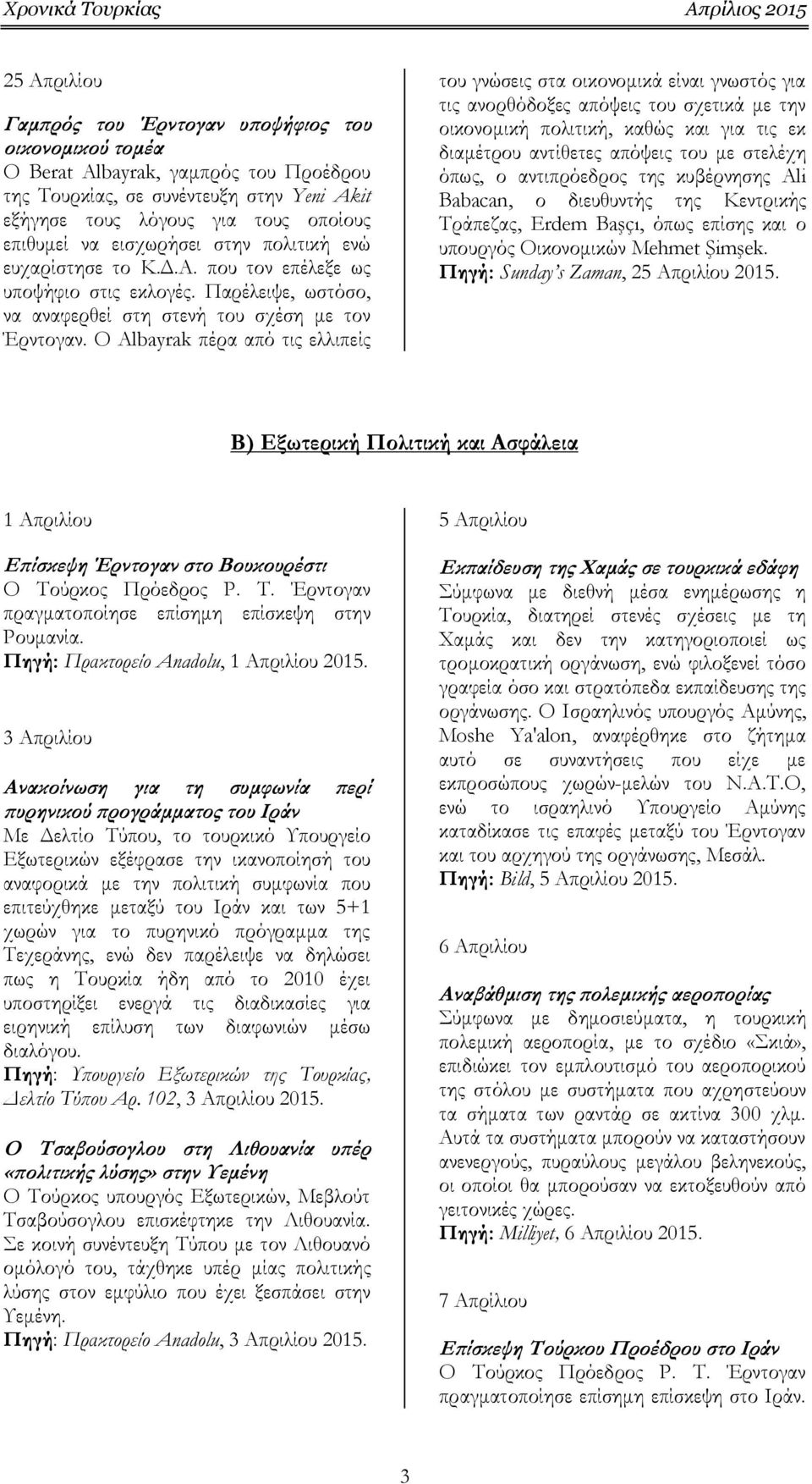 Ο Albayrak πέρα από τις ελλιπείς του γνώσεις στα οικονομικά είναι γνωστός για τις ανορθόδοξες απόψεις του σχετικά με την οικονομική πολιτική, καθώς και για τις εκ διαμέτρου αντίθετες απόψεις του με