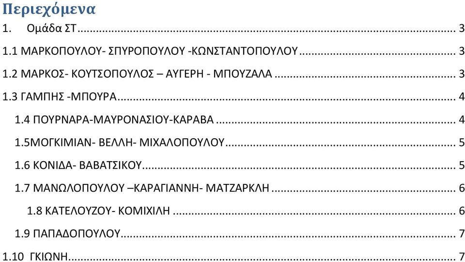 .. 5 1.6 ΚΟΝΙΔΑ- ΒΑΒΑΤΣΙΚΟΥ... 5 1.7 ΜΑΝΩΛΟΠΟΥΛΟΥ ΚΑΡΑΓΙΑΝΝΗ- ΜΑΤΖΑΡΚΛΗ... 6 1.