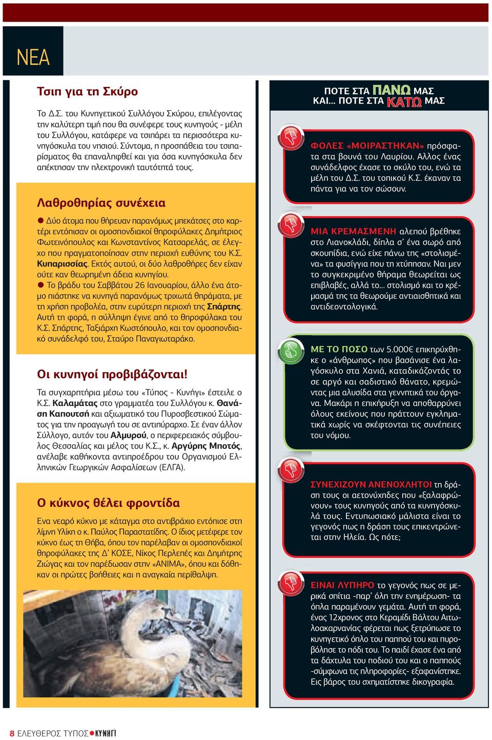 Λαθροθηρίας συνέχεια ύο άτοµα που θήρευαν παρανόµως µπεκάτσες στο καρτέρι εντόπισαν οι οµοσπονδιακοί θηροφύλακες ηµήτριος Φωτεινόπουλος και Κωνσταντίνος Κατσαρελάς, σε έλεγχο που πραγµατοποίησαν στην
