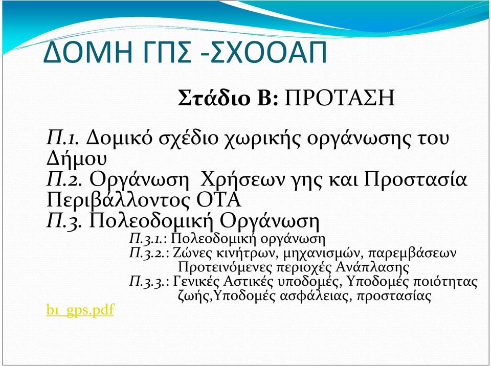 : Πολεοδομική οργάνωση Π.3.2.