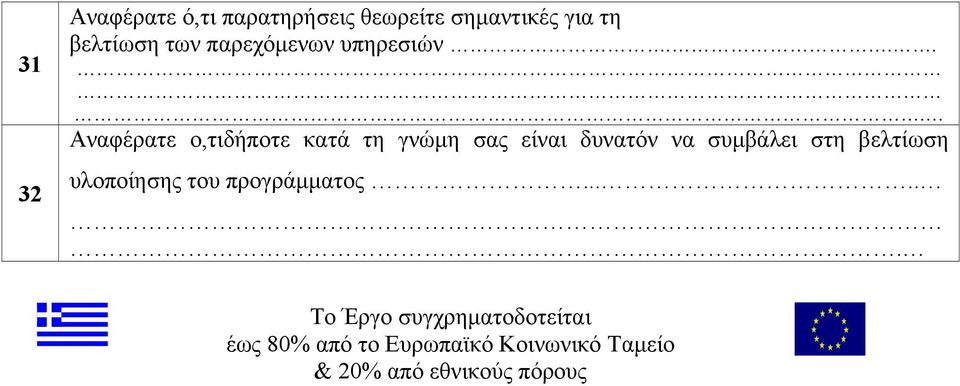 ... Αναφέρατε ο,τιδήποτε κατά τη γνώμη σας είναι δυνατόν να συμβάλει στη