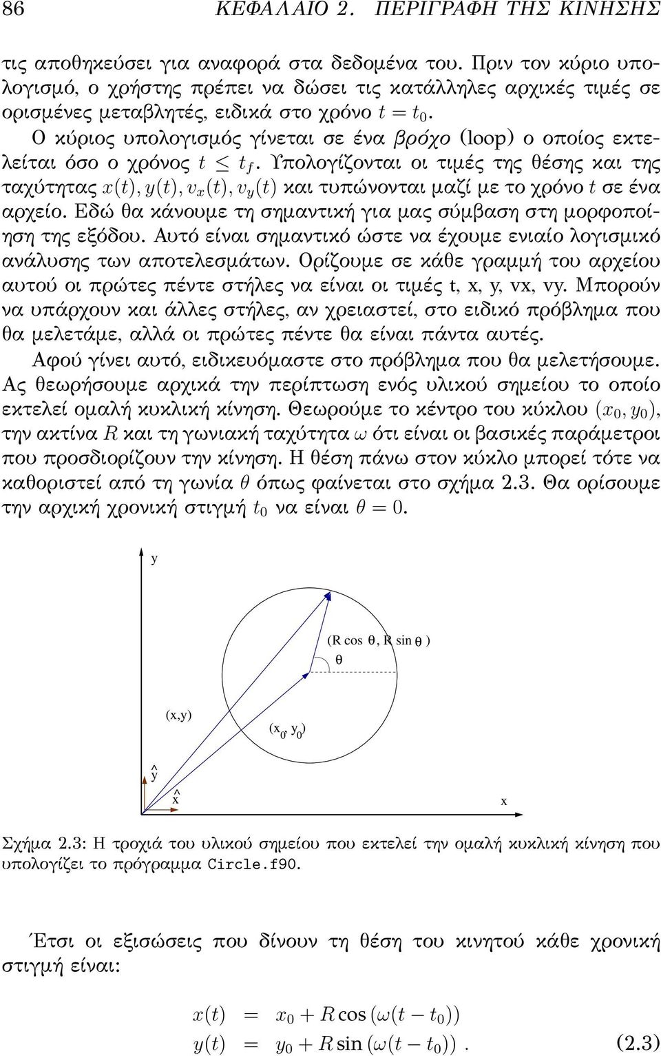 Ο κύριος υπολογισμός γίνεται σε ένα βρόχο (loop) ο οποίος εκτελείται όσο ο χρόνος t t f.