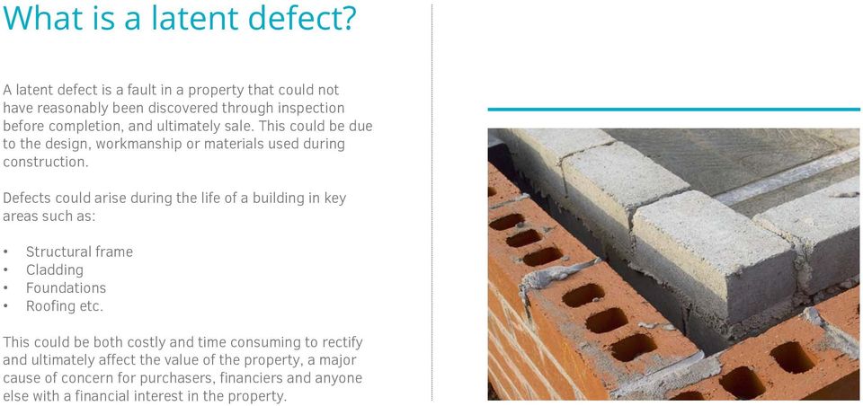 This could be due to the design, workmanship or materials used during construction.