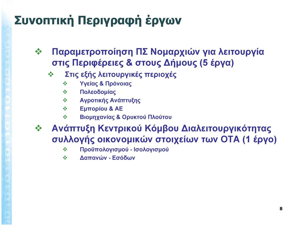 Ανάπτυξης Εμπορίου & ΑΕ Βιομηχανίας & Ορυκτού Πλούτου Ανάπτυξη Κεντρικού Κόμβου