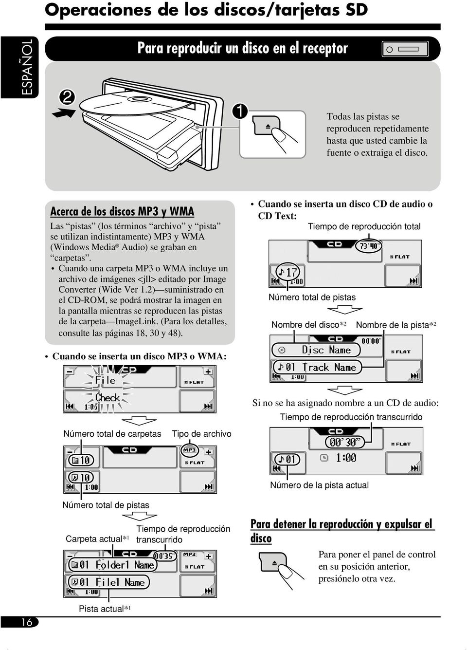 Cuando una carpeta MP3 o WMA incluye un archivo de imágenes <jll> editado por Image Converter (Wide Ver 1.