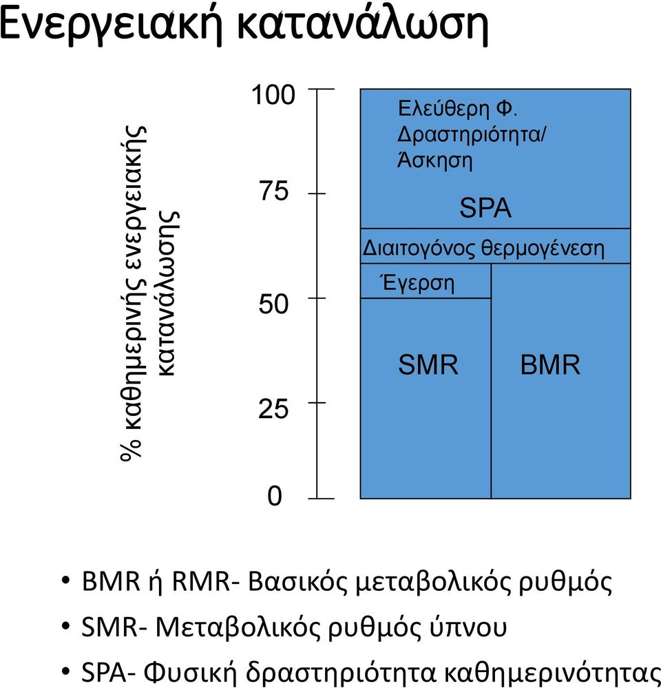 Δραστηριότητα/ Άσκηση SPA Διαιτογόνος θερμογένεση Έγερση 25 SMR