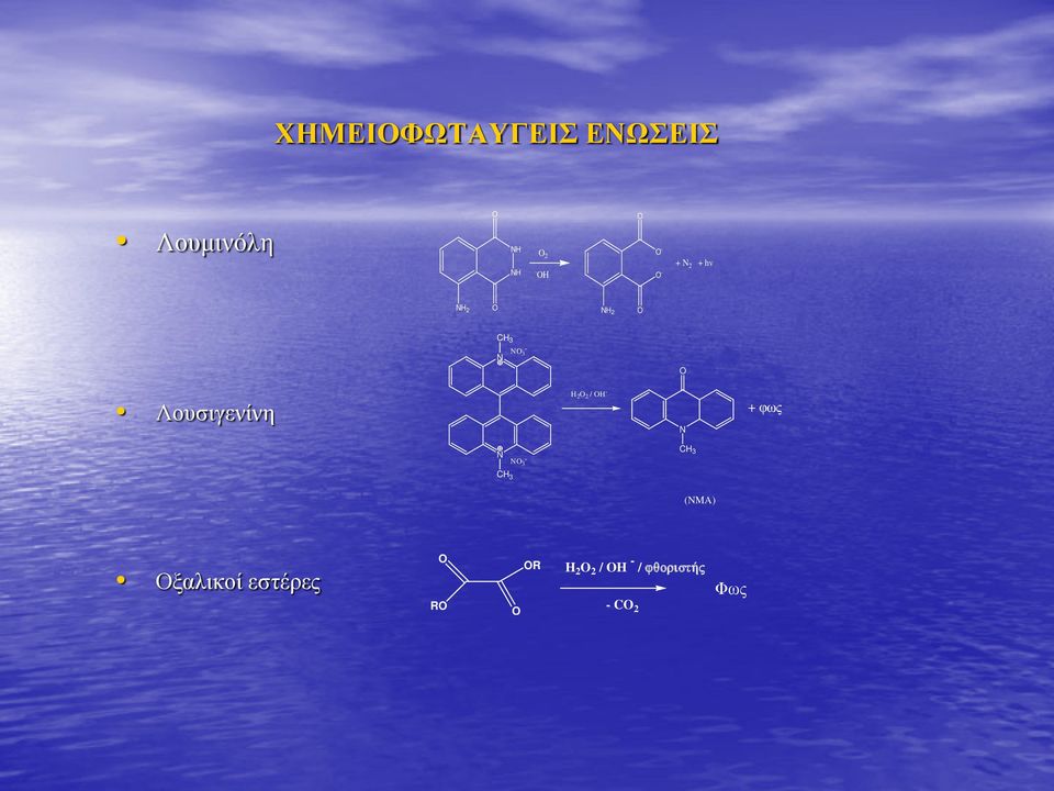 2 / H - + φως - 3 CH 3 CH 3 (MA) Οξαλικοί