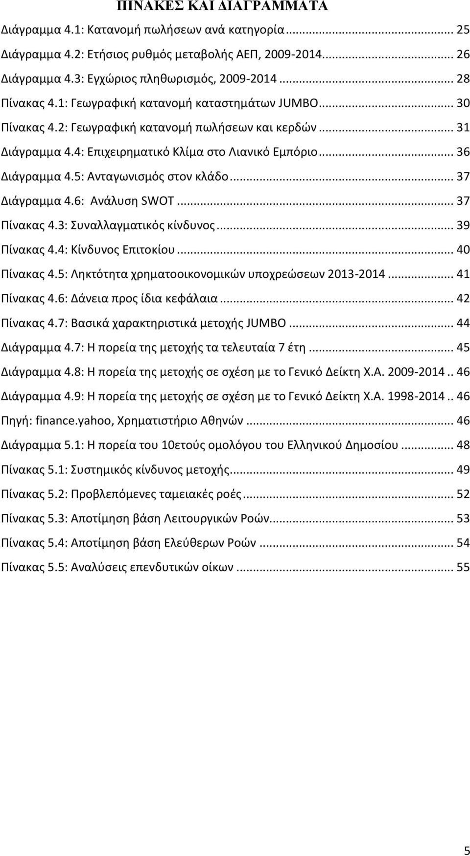 5: Ανταγωνιςμόσ ςτον κλάδο... 37 Διάγραμμα 4.6: Ανάλυςθ SWOT... 37 Πίνακασ 4.3: υναλλαγματικόσ κίνδυνοσ... 39 Πίνακασ 4.4: Κίνδυνοσ Επιτοκίου... 40 Πίνακασ 4.