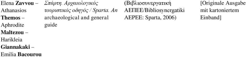 Αρχαιολογικός τουριστικός οδηγός / Sparta.
