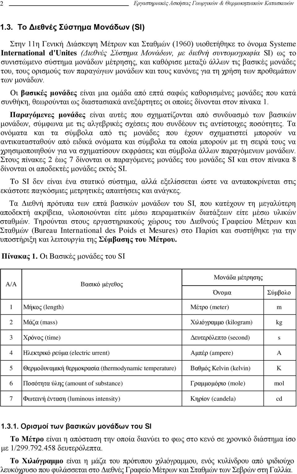 συνιστώμενο σύστημα μονάδων μέτρησης, και καθόρισε μεταξύ άλλων τις βασικές μονάδες του, τους ορισμούς των παραγώγων μονάδων και τους κανόνες για τη χρήση των προθεμάτων των μονάδων.