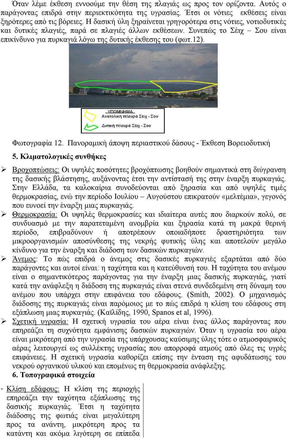 12). Φωτογραφία 12. Πανοραμική άποψη περιαστικού δάσους - Έκθεση Βορειοδυτική 5.