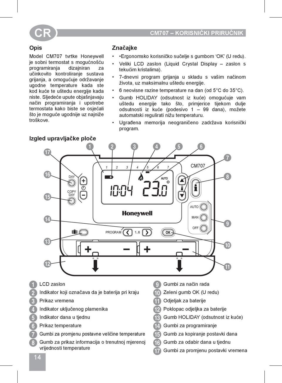 učinkovito kontroliranje sustava 7-dnevni program grijanja u skladu s vašim načinom grijanja, a omogućuje održavanje života, uz maksimalnu uštedu energije.