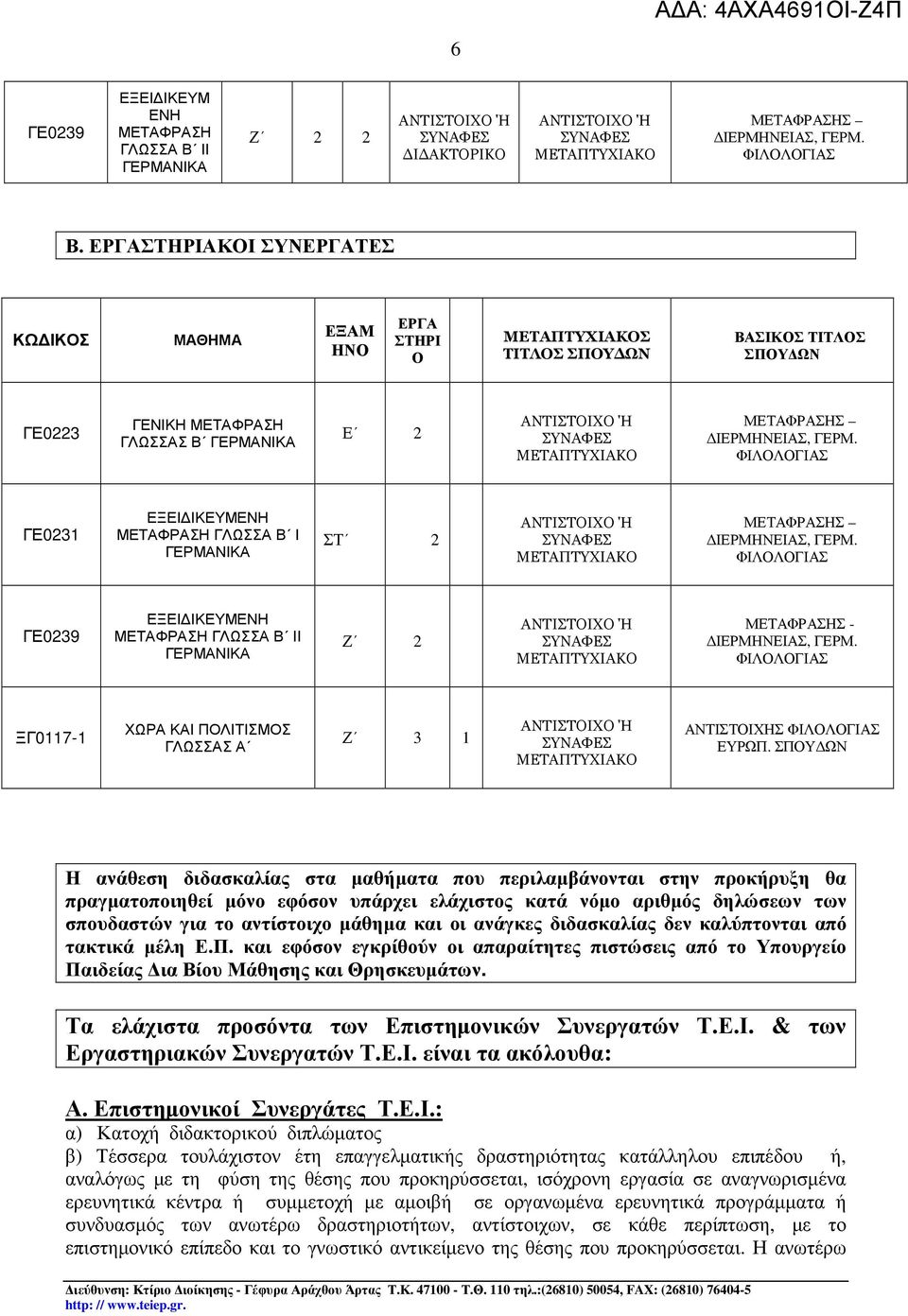 ΙΚΕΜΕΝΗ ΜΕΤΑΦΡΑΣΗ ΓΛΩΣΣΑ Β Ι ΓΕΡΜΑΝΙΚΑ ΣΤ 2 ΜΕΤΑΠΤΧΙΑΚΟ ΜΕΤΑΦΡΑΣΗΣ ΓΕ0239 ΕΞΕΙ ΙΚΕΜΕΝΗ ΜΕΤΑΦΡΑΣΗ ΓΛΩΣΣΑ Β ΙΙ ΓΕΡΜΑΝΙΚΑ Ζ 2 ΜΕΤΑΠΤΧΙΑΚΟ ΜΕΤΑΦΡΑΣΗΣ - ΞΓ0117-1 ΧΩΡΑ ΚΑΙ ΠΟΛΙΤΙΣΜΟΣ ΓΛΩΣΣΑΣ Α Ζ 3 1