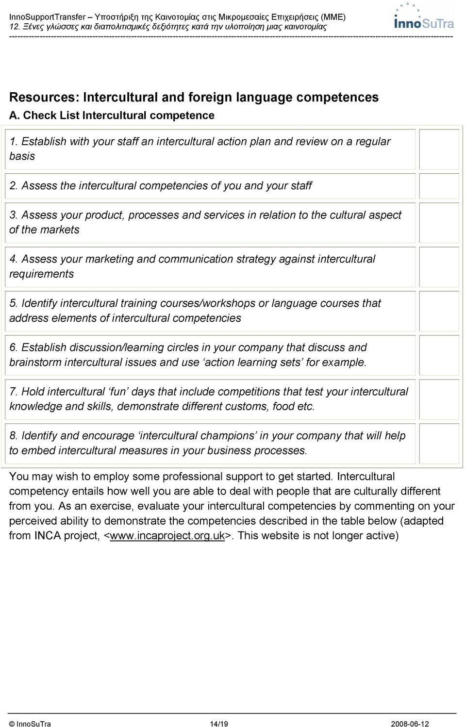 Assess your marketing and communication strategy against intercultural requirements 5.