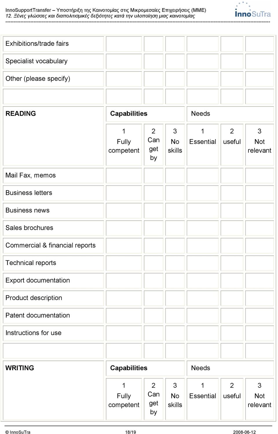 & financial reports Technical reports Export documentation Product description Patent documentation Instructions for use