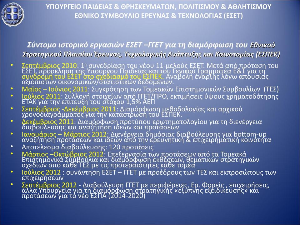 Αναβολή έναρξης λόγω απουσίας αξιόπιστων οικονομικών/στατιστικών δεδομένων.