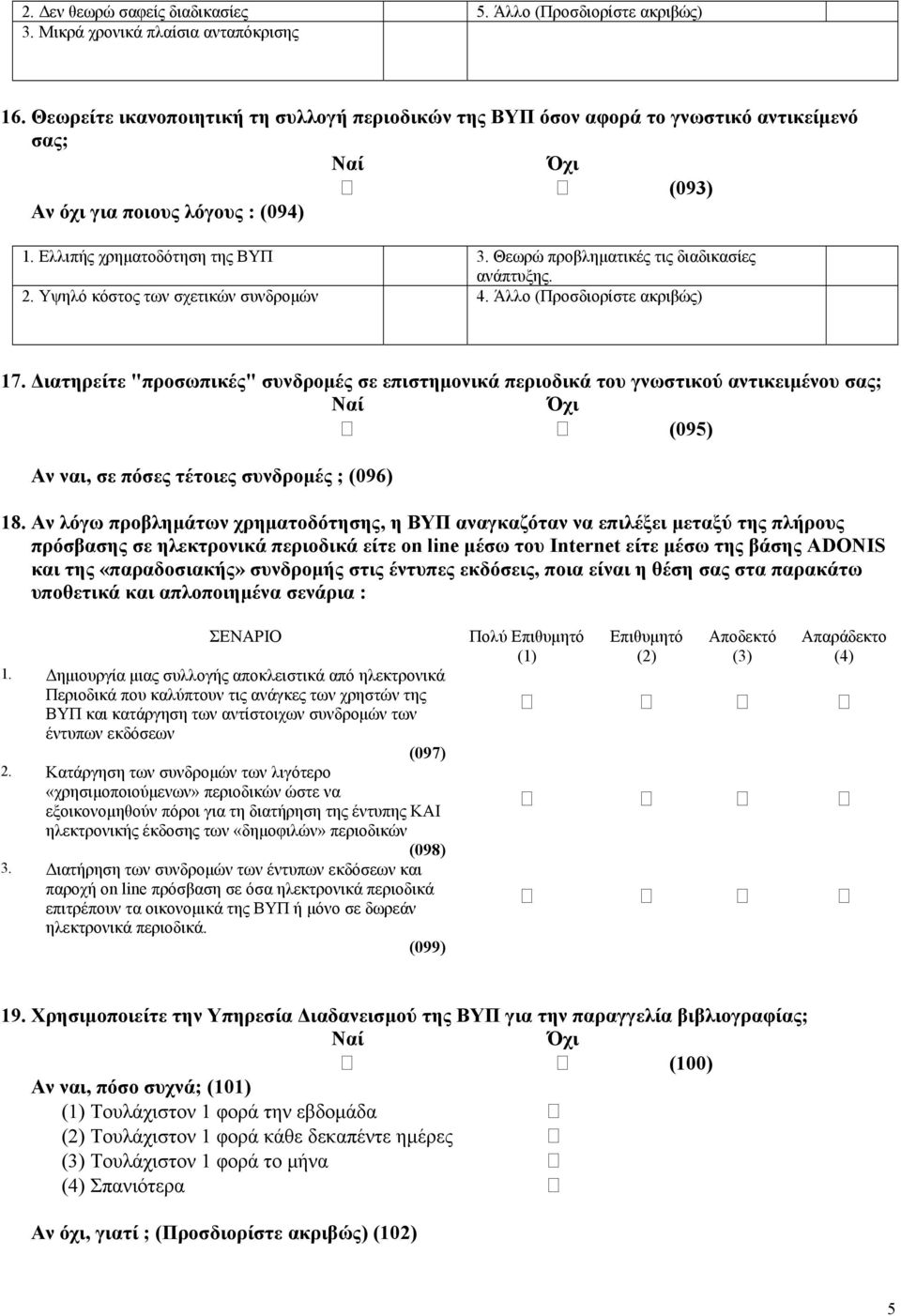 Θεωρώ προβληματικές τις διαδικασίες ανάπτυξης. 2. Υψηλό κόστος των σχετικών συνδρομών 4. Άλλο (Προσδιορίστε ακριβώς) 17.