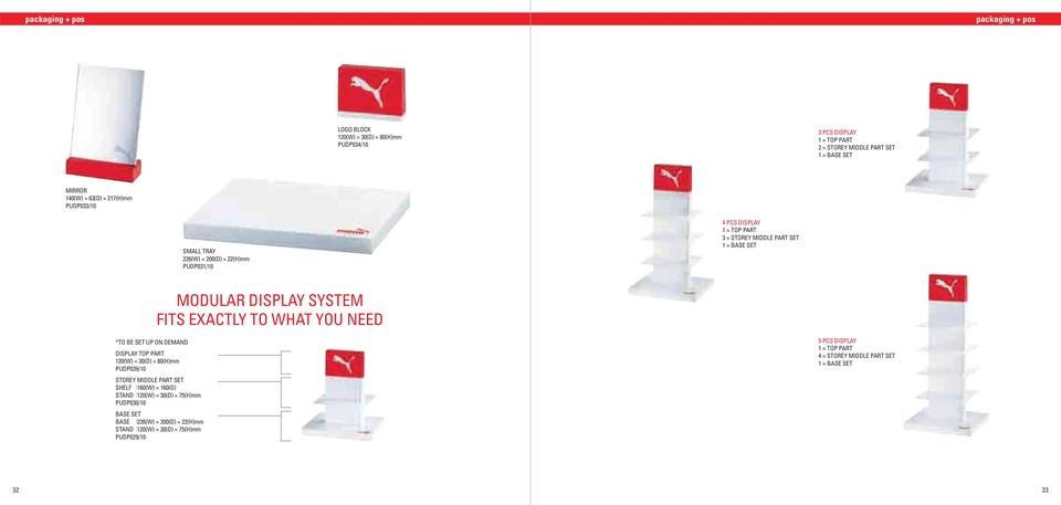EXACTLY TO WHAT YOU NEED *TO BE SET UP ON DEMAND DISPLAY TOP PART 120(W) 30(D) 80(H)mm PUDP039/10 STOREY MIDDLE PART SET SHELF :160(W) 160(D) STAND :120(W)