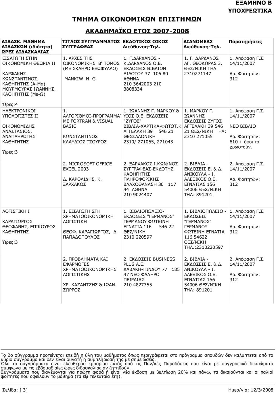 Κ ΑΓΓΕΛΑΚΗ 39 546 21 2310/ 271055, 271043 1. ΜΑΡΚΟΥ Γ. ΙΩΑΝΝΗΣ ΕΚΔΟΣΕΙΣ ΖΥΓΟΣ ΑΓΓΕΛΑΚΗ 39 546 21 ΘΕΣ/ΝΙΚΗ ΤΗΛ: 2310 271055 610 + όσοι το 2. MICROSOFT OFFICE EXCEL 2003 Δ. ΚΑΡΟΛΙΔΗΣ, Κ. ΞΑΡΧΑΚΟΣ 2.