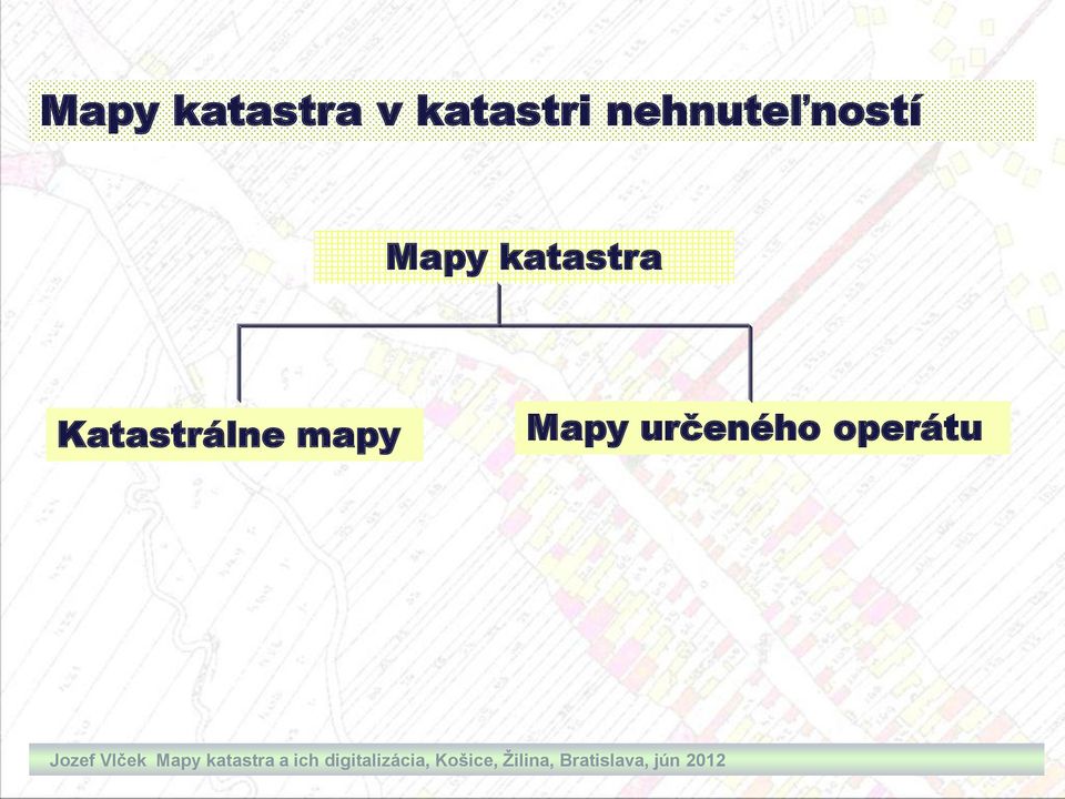 operátu Jozef Vlček Mapy katastra a ich
