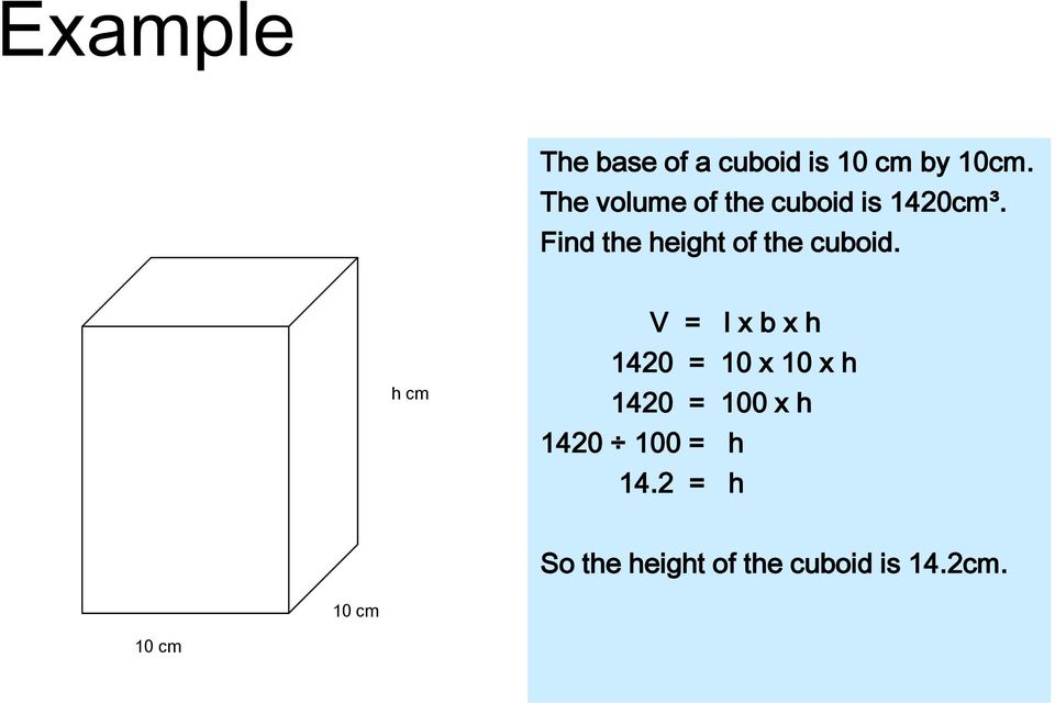 Find the height of the cuboid.