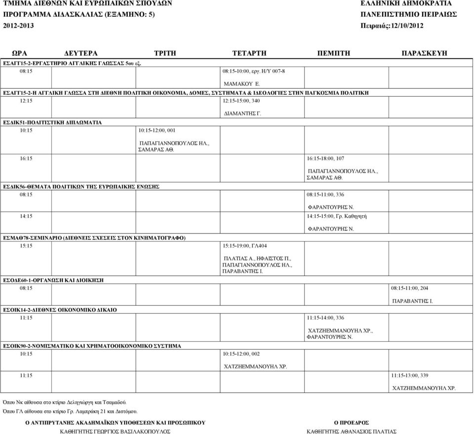 16:15 16:15-18:00, 107 ΕΣΔΙΚ56-ΘΕΜΑΤΑ ΠΟΛΙΤΙΚΩΝ ΤΗΣ ΕΥΡΩΠΑΙΚΗΣ ΕΝΩΣΗΣ 08:15 08:15-11:00, 336 14:15 14:15-15:00, Γρ.