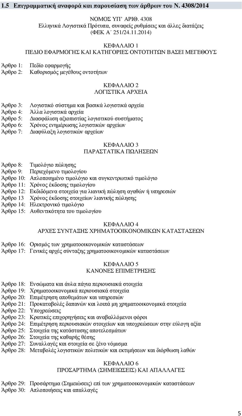 6: Άρθρο 7: Λογιστικό σύστημα και βασικά λογιστικά αρχεία Άλλα λογιστικά αρχεία Διασφάλιση αξιοπιστίας λογιστικού συστήματος Χρόνος ενημέρωσης λογιστικών αρχείων Διαφύλαξη λογιστικών αρχείων ΚΕΦΑΛΑΙΟ