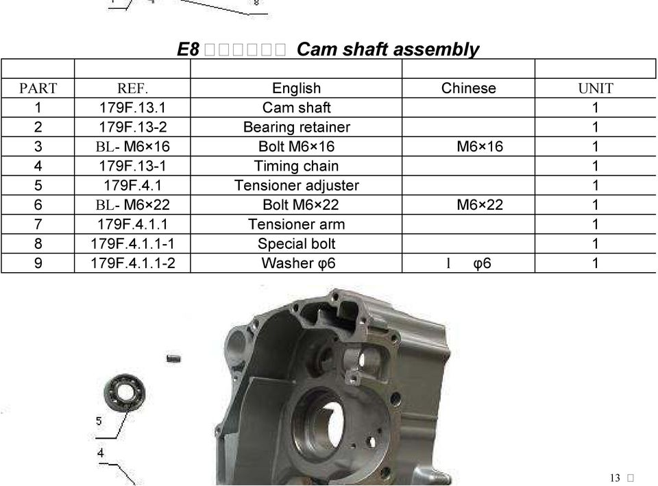 13-1 Timing chain 1 5 179F.4.